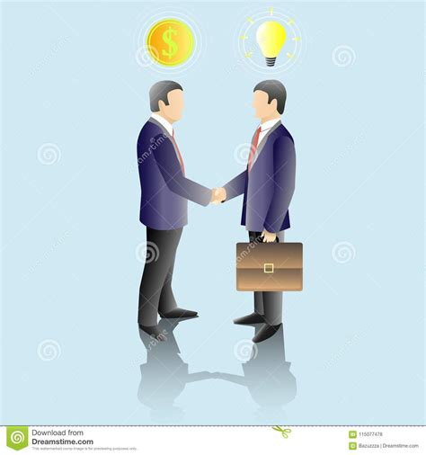 Businessmen Making A Deal Vector Illustration Stock Vector - Illustration of agreement, partner ...