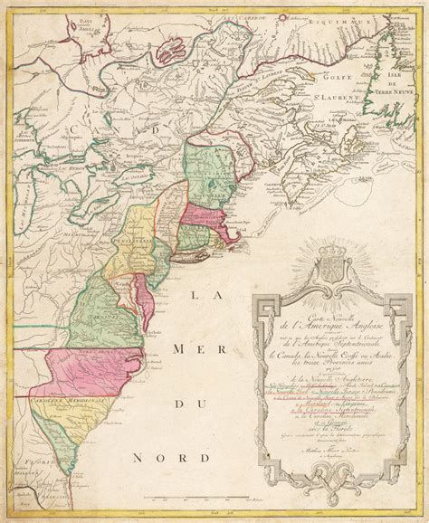 1776 Antique Map Of The American Colonies By Lotter Nwcartographic