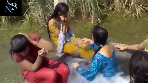 Bangladeshi Sexy Girls Taking Bath In Dam Ll Beautiful Girls Ll Sexy