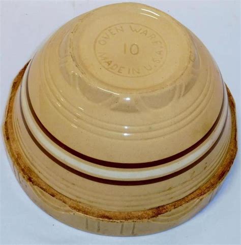 Lot Antique 10 Banded Yellow Ware Mixing Bowl Oven Ware Usa Watt