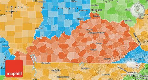 Political Shades Map Of Kentucky