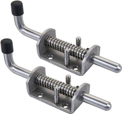 Buy 2 Pack Heavy Duty Stainless Steel Spring Loaded Latch Faster Locking Bolt Lock For Door Shed