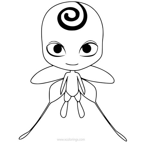 Chibi Miraculous Ladybug Outline Coloring Pages