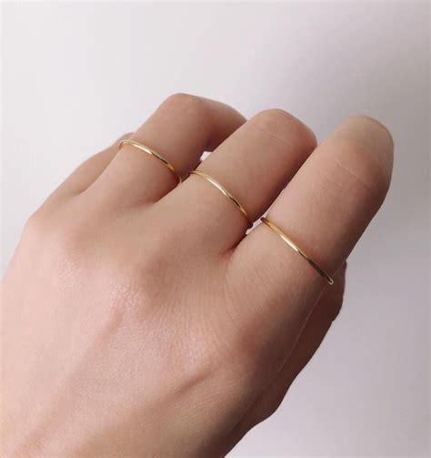 Minimalist Gold Rings For Stacking Or Solo Wear Minimal Rings