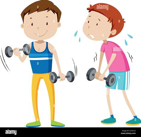 Strong Man And Weak Man Illustration Stock Vector Image And Art Alamy