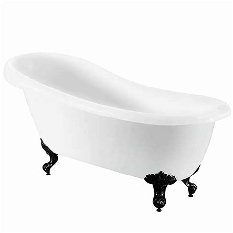 Bathstore Kingham Slipper Roll Top Bath With Black Feet