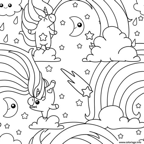 Coloriage Licorne Arc En Ciel Unicorn Pattern Dessin dedans Arc En Ciel