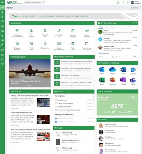 16 Intranet Design examples to Inspire Your Work Hub - MangoApps Blog