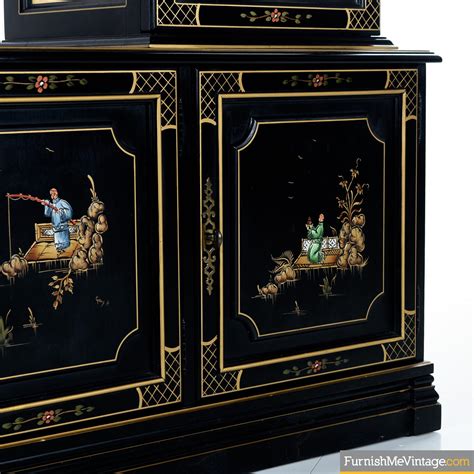 The latter neutrals can sometimes run the risk of feeling a bit austere, so if you're making a play for a more standout look, you may consider painting the interior of your china cabinet a. Jasper Oriental Chinoiserie Black Lacquer Display China ...