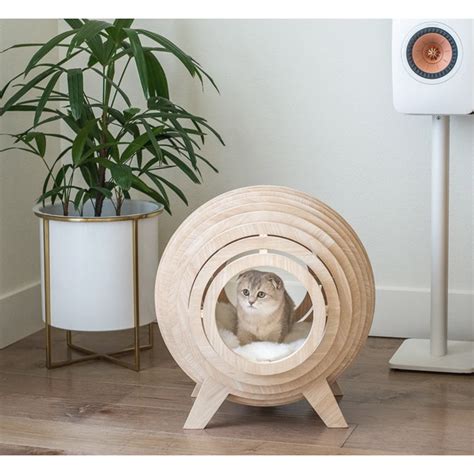 Stratford Modern Sphere Wooden Cat Bed Catsplay Superstore