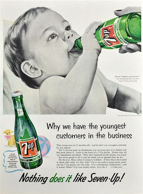 Retro 7up Ad From 1955 Baby Drinking Soda Retro Reveries Soda Ads