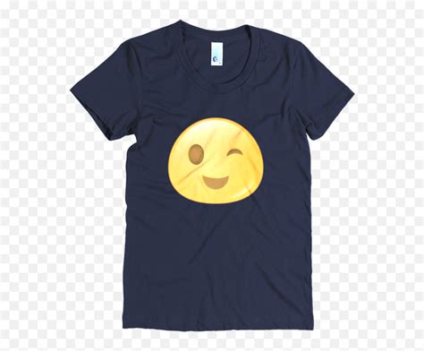 Download Expressive Wink Emoji Womenu0027s Short Sleeve Poly Smiley
