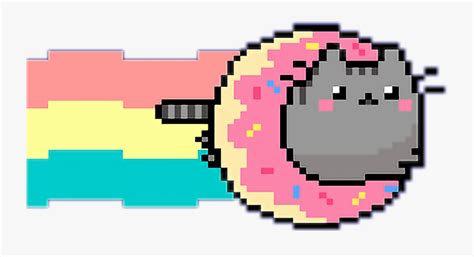 Not My Art Pusheen Nyan Cat X Donut Cat Pixel Art Free Transparent Clipart ClipartKey