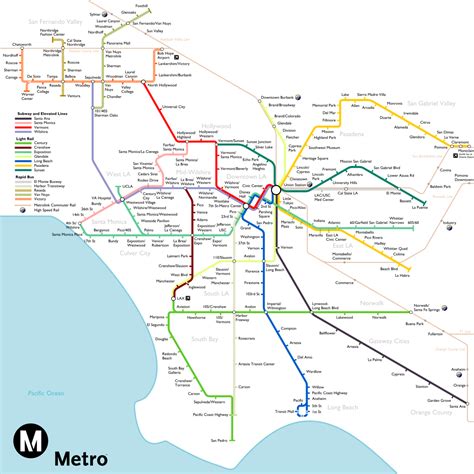 Subwaymaps Los Angeles 2040 Includes All Of La