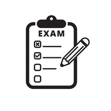Exam Icon With Black Design Stock Vector Illustration Of Clipboard
