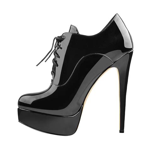 Onlymaker Women Patent Leather Stiletto Pointy Toe Side Zip Clubwear Ankle Boots Women Womens Shoes