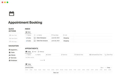 Appointment Booking | Notion Template