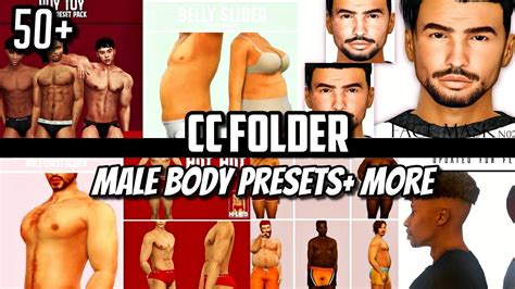 Sims 4 Male Body Presets Face Masks More Cc Folder 50 Items🤎🖤