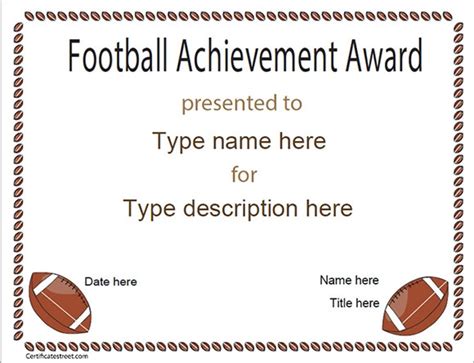 Free 15 Sample Football Certificate Templates In Pdf