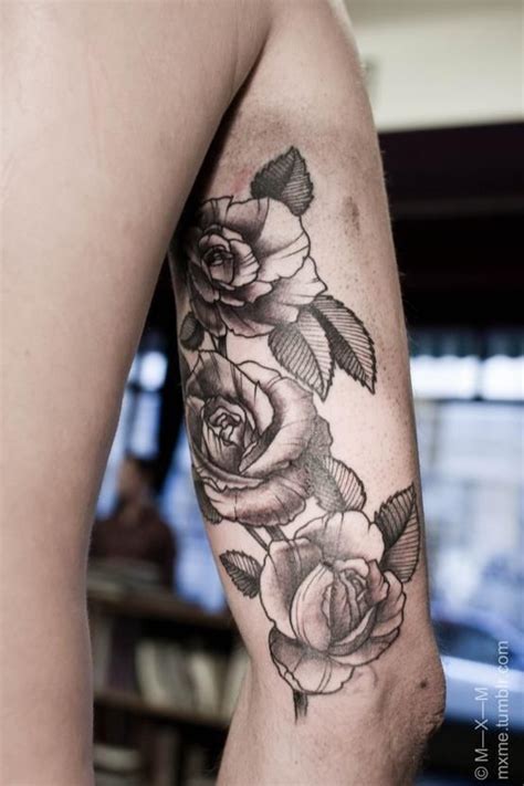 Roses Tattoo On Upper Arms Nature Floral Tattoos Rose Tattoos For