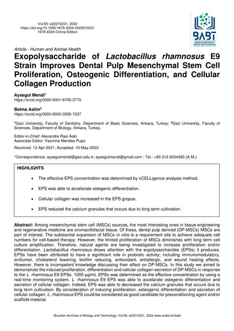 Pdf Exopolysaccharide Of Lactobacillus Rhamnosus E9 Strain Improves