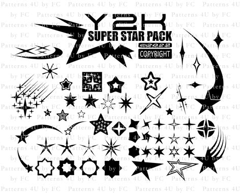 Y2k Aesthetic Vector Icons Super Star Pack For Graphic Design Etsy Uk