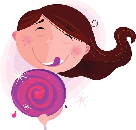 Girls Licking Lollipops Pics Illustrations Royalty Free Vector
