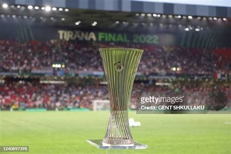 Uefa Europa Conference League Trophy Photos And Premium High Res
