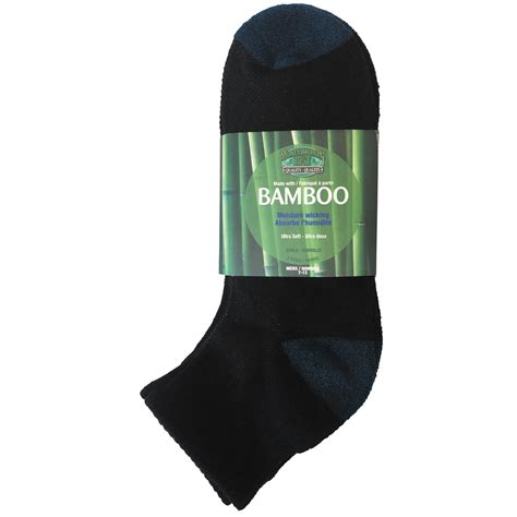 Bamboo Ankle Socks 3 Pack Mens Black Blue