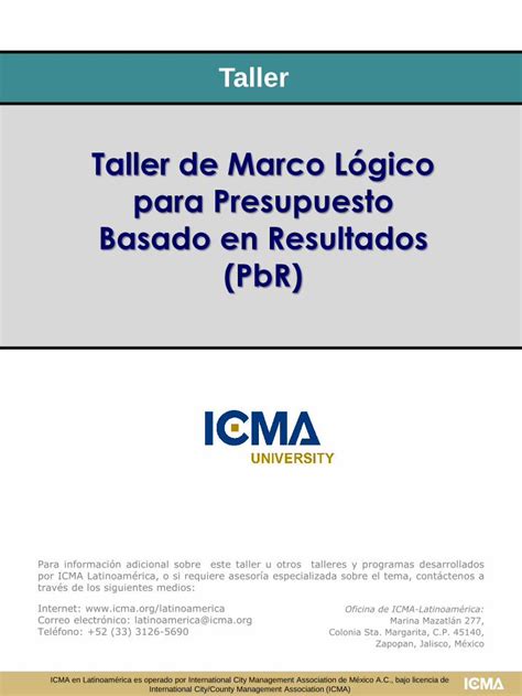 Pdf Taller De Marco L Gico Para Presupuesto Basado En Pdf