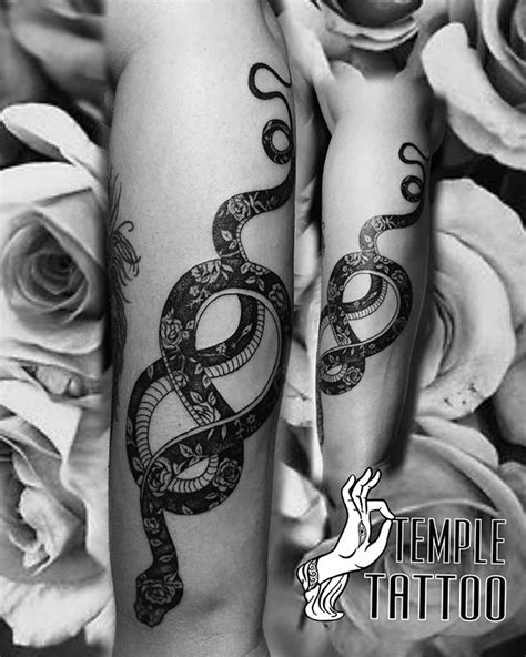 Recent Floral Forearm Snake By Xrissxrosstattoo Snake Floralsnake