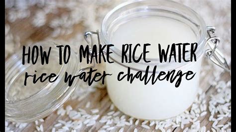 How To Make Rice Water Youtube