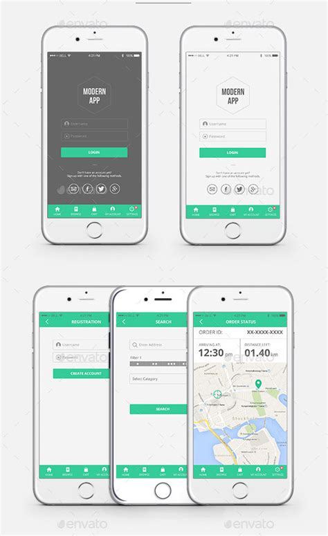 Free handpicked ui kits for your real life projects. 40 Awesome Mobile App UI PSD Templates - Bashooka