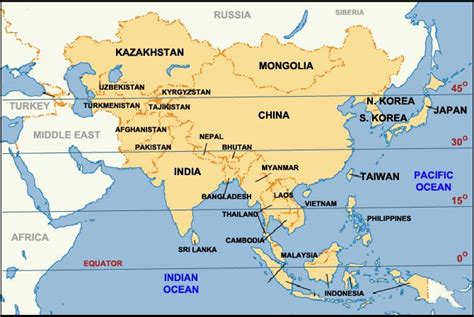Image Result For Map Of Asia
