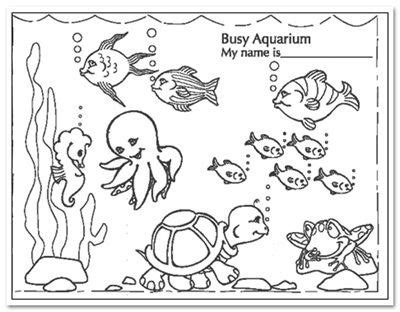 Do you like this printable fish tank coloring page? Busy Aquarium Coloring Pages for kindergarten - Enjoy ...