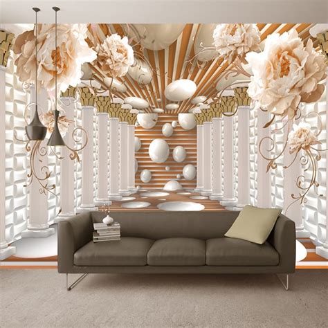 3d Wallpaper Modern Abstract Art Rome Column Flower Photo Wall Murals Living Room Study Backdrop