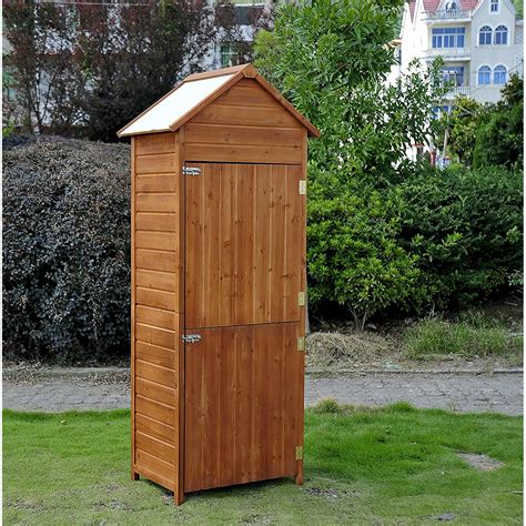 Outsunny 26 Ft W X 15 Ft D Wooden Tool Shed And Reviews Uk