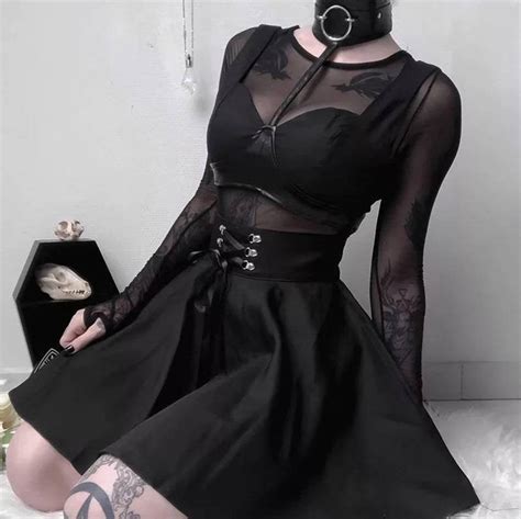 Black Goth Skirt School Girl Skirt Anime Skirt Cosplay Etsy