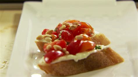Make this as a light supper, a starter, or a diy. Fresh Tomato and Feta Crostini | Food Network | Whipped feta, Feta pasta, Spinach bread