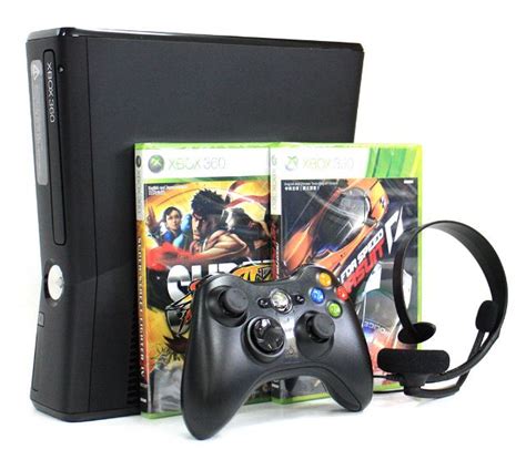 Xbox 360 Elite Slim Console 250gb Bundle Incl Street Fighter 4