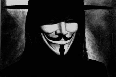 How To Draw V From V For Vendetta Step By Step Drawing Guide By