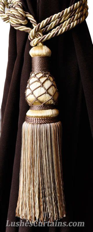Gold bee hook or curtain tie back a gorgeous piece to brighten up a pair of curtains! Luxury Gold with Brown Curtain Tassel Tie Backs. | Gold curtains, Curtain tie backs, Curtain ties