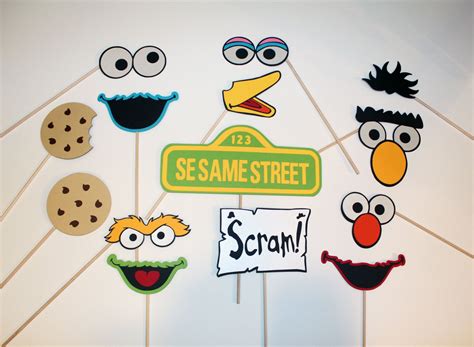 Sesame Street Inspired Photo Booth Props By PAPERandPANCAKES Sesame