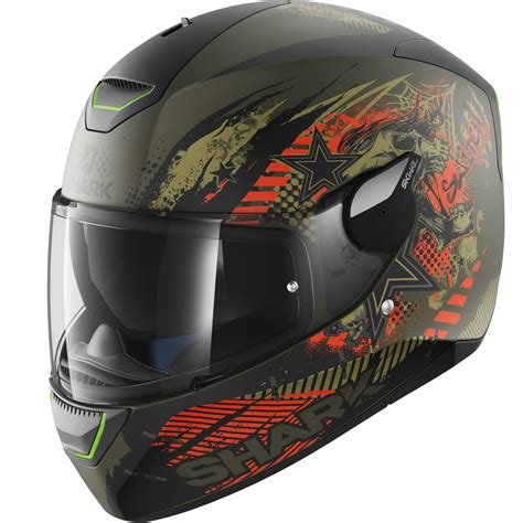 Shark Skwal Switch Riders Matt Green Anthracite Orange Motorcycle