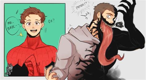 Venom Peter Meets Eddie Eddie Brockpeter Parker Spider Man