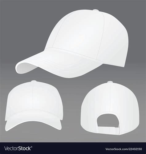 White Baseball Cap Royalty Free Vector Image Vectorstock