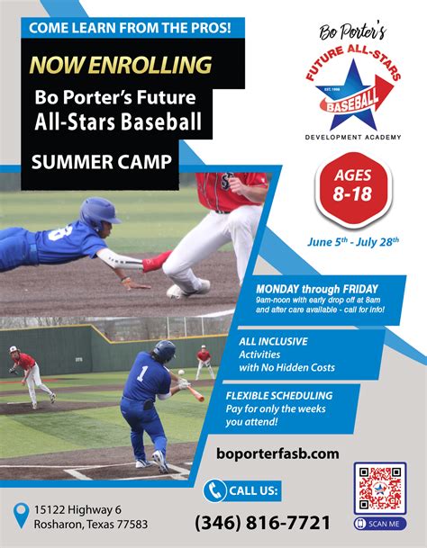 Fasb Baseball Summer Camp Ages 8 18 Bo Porters Future All Stars