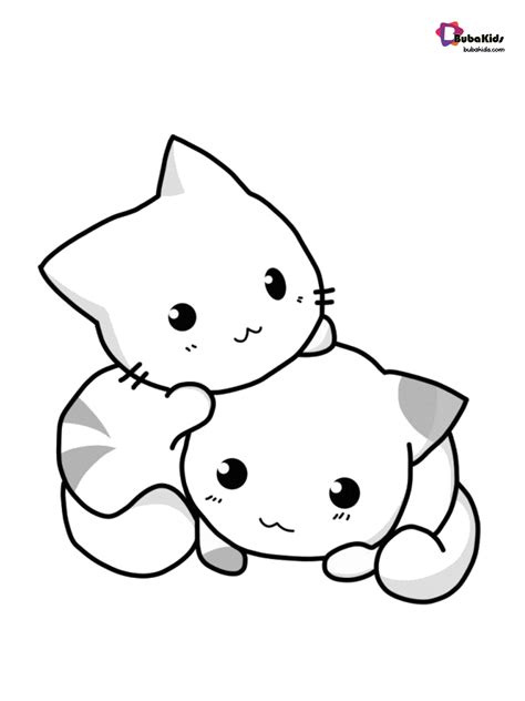 Cute kittens coloring pages - BubaKids.com