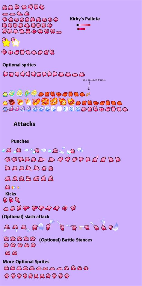 Ultimate Kirby Sprite Sheet By Johnsondakirbydeviantart