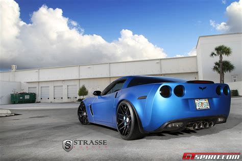 Pearl Blue Wrapped Corvette Z06 With Sm7 Strasse Forged Wheels Gtspirit